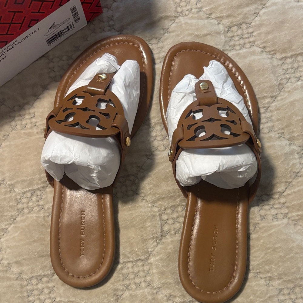 Tory Burch Tan Cutout Sandals